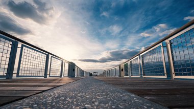 South Pointe İskelesi gün ışığında. Miami Sahili, Florida. Hdr görüntü.