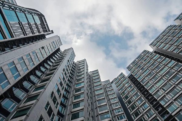 Hyreshus Bostadsområde Hong Kong Blå Himmel Som Bakgrund Med Kopierings — Stockfoto