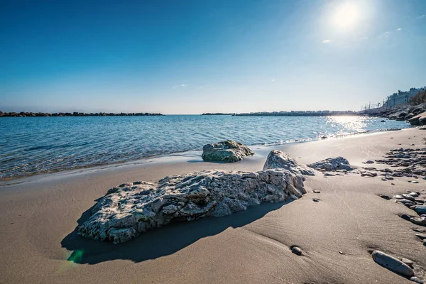 Beach Rock Sunny Day Pedaso Marche Region Italy — Stock Photo, Image