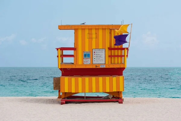 Lifeguard Tower Typical Colorful Art Deco Style Bright Sunny Summer — Stock Photo, Image