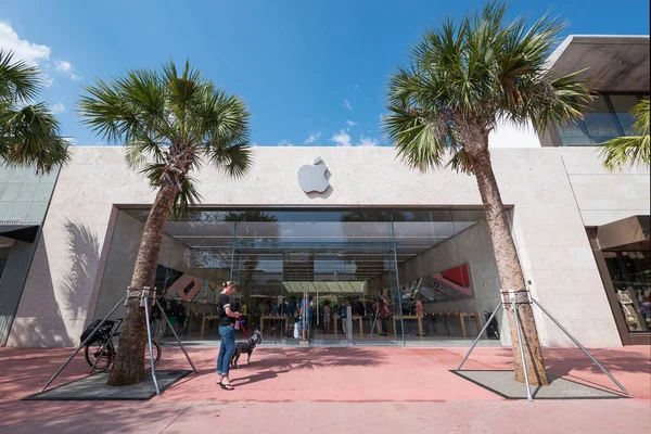 Miami Beach Usa Marzo 2016 Apple Store Building Lincoln Apple — Foto Stock