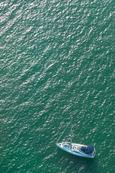 Flygvy Segelbåt Miami Florida — Stockfoto