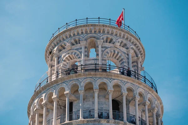 Opírající Věž Pisa Duomo Proti Modré Obloze Itálie — Stock fotografie