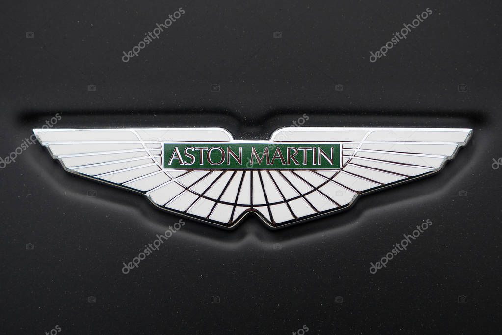 HONG KONG, CHINA - NOVEMBER 26, 2015: Logo detail. Aston Martin is a British manufacturer of luxury sports cars and grand tourers founded in 1913.