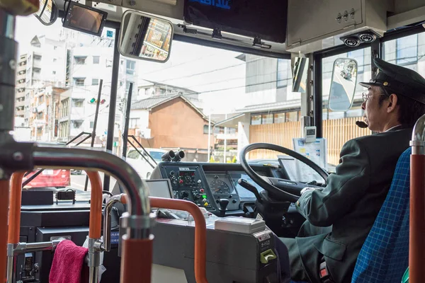 Kyoto Japón Circa Marzo 2017 Conductor Autobús — Foto de Stock