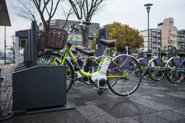 Kyoto Japan Circa March 2017 Bicycle Sharing — Stock Photo, Image