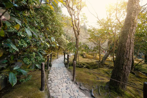 Belo Jardim Dentro Templo Ginkaku Kyoto Japão Este Templo Também — Fotografia de Stock