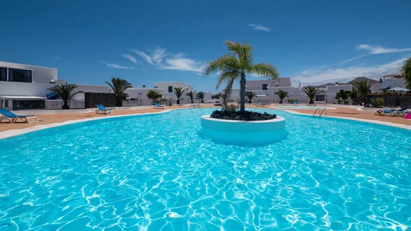 Lanzarote Spain June 2017 Swimming Pool Palm Marina Azul Resort — Stock Photo, Image