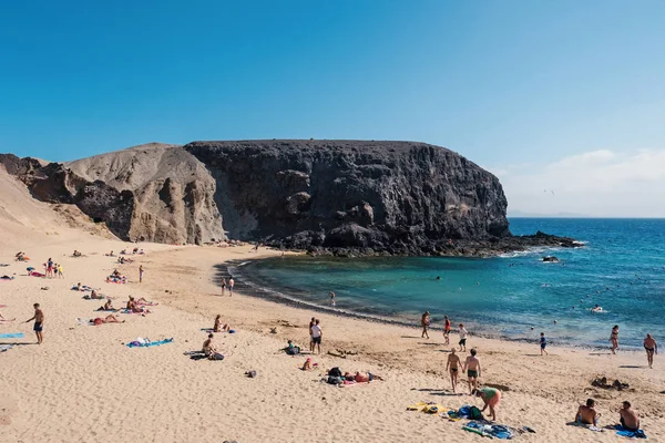 Lanzarote Spanya Circa Haziran 2017 Lanzarote Adasındapapagayo Sahilinde Dinlenen Insanlar — Stok fotoğraf