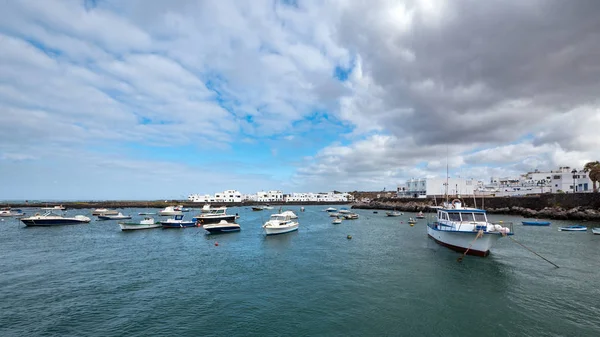 Graciosa Harbour Panoramautsikt Graciosa Liten Nära Orzola Lanzarote Kanarieöarna Spanien — Stockfoto