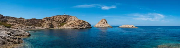 Phare Ile Ile Rousse Kıyı Şeridinin Doğal Hava Görünümü Korsika — Stok fotoğraf