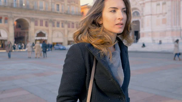 Beautiful Woman Portrait Outdoors Bologna Italy — Stock Photo, Image