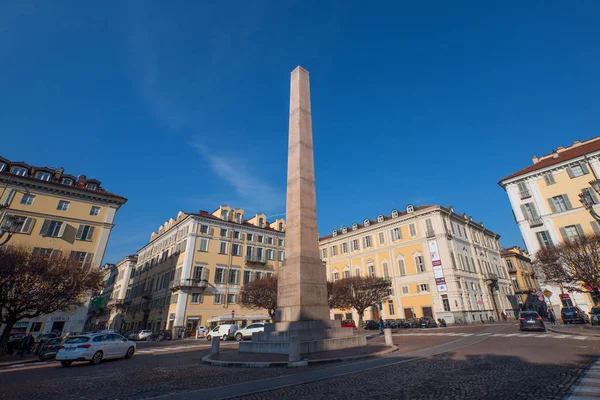 Turyn Włochy Luty 2018 Widok Obelisku Plac — Zdjęcie stockowe