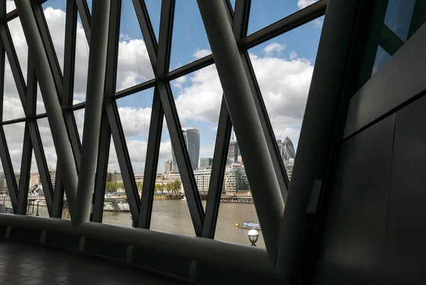 Londyn 2018 Maja Widok Wnętrza Ratusza Budynek Kształt Bulw Aby — Zdjęcie stockowe