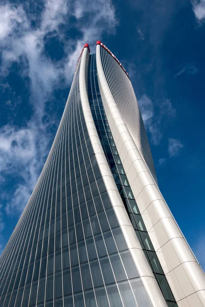 Zaha Hadid Modern Tower Detail Sky Citylife Shopping District — Stock Photo, Image