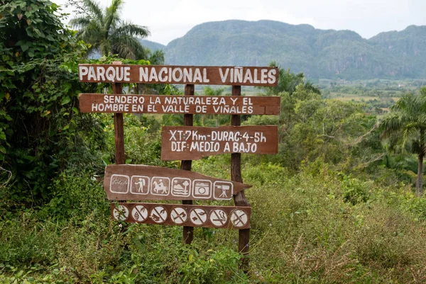 Viales Valley Nationalpark Schild Kuba — Stockfoto