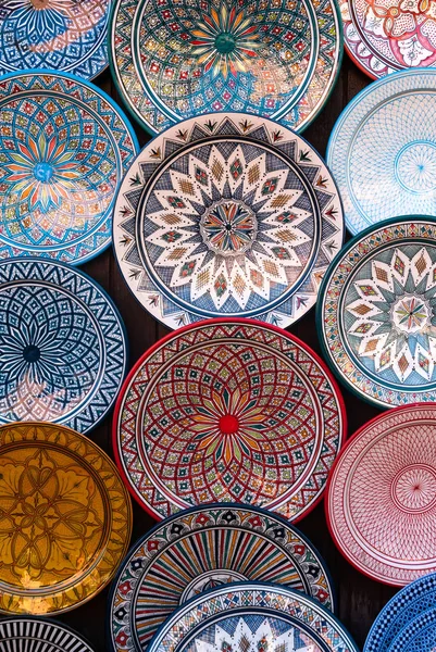 Kleurrijke Marokkaanse Decoratieve Keramische Platen — Stockfoto