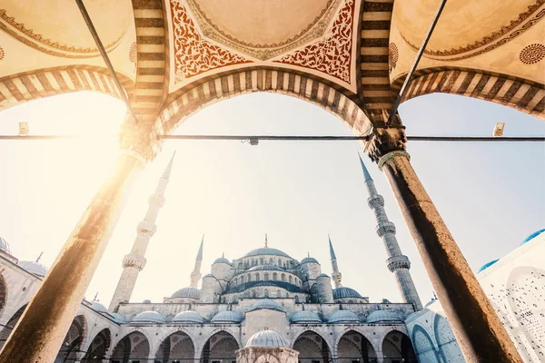 Blå Moskén Solsken Istanbul Turkey — Stockfoto