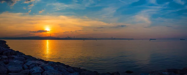 Vista Panorámica Del Horizonte Estambul Sol Turquía — Foto de Stock