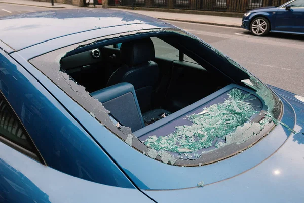 Broken Car Rear Window Stock Picture