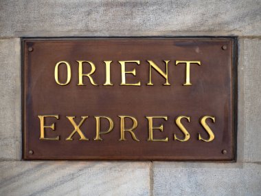 Orient Express işareti. Istanbul, Türkiye.