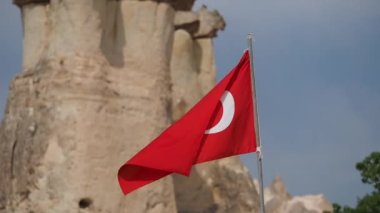Kapadokya 'da Türk bayrağı.