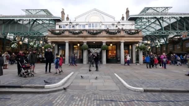 Ocak 2018 Yaklaşık Londra Ngiltere Giriş Covent Garden Market Noel — Stok video