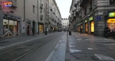 TURIN, İTALYA - CRCA ŞUBAT, 2018: sokak manzarası