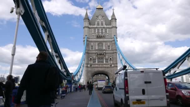 London May 2018 Tower Bridge Built 18861894 Combined Bascule Suspension — Vídeo de Stock