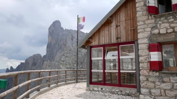 San Martino Castrozza Italien Juni 2017 Pradidali Refuge Auf Den — Stockvideo