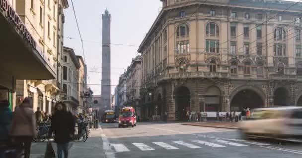 Talya Bologna Trafiğinin Hızlandırılmış Görüntüleri — Stok video