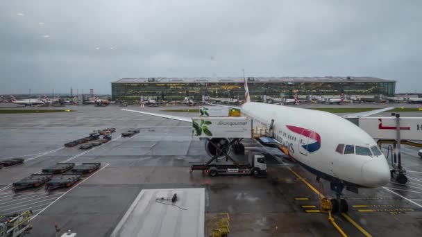 Londres Março 2016 Timelapse Operações Aviões Aeroporto Heathrow Aeroporto Mais — Vídeo de Stock