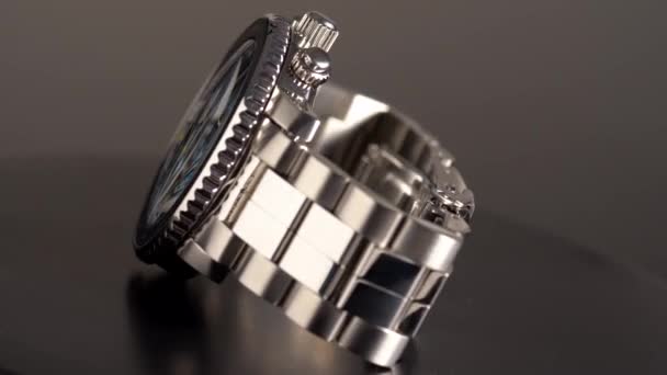 Close View Luxury Expensive Wrist Watch — Stock Video