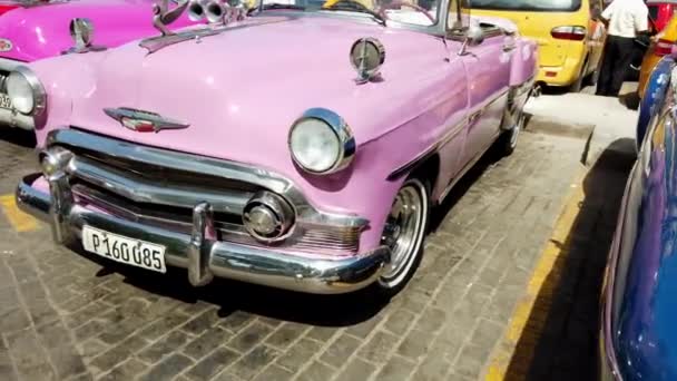 Havana Cuba Maart 2019 Chrysler Hood Ornament Vintage Cars — Stockvideo