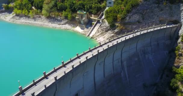 Luftaufnahme Des Fiastra Staudamms Marken Italien — Stockvideo