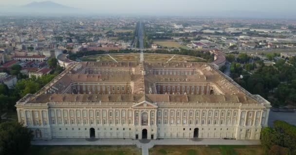Reggia Caserta Pałac Królewski Ogrody Widok Lotu Ptaka Caserta Włochy — Wideo stockowe