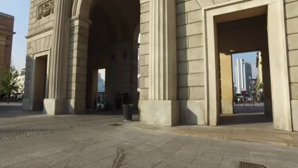 Porta Garibaldi Entrada Cidade Antiga Milão Itália — Vídeo de Stock