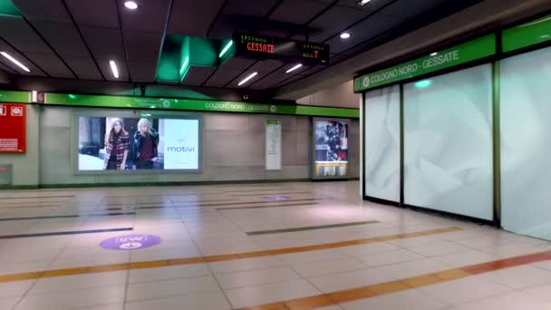Milan Italy September 2016 Walking Garibaldi Subway Station Milan Underground — Videoclip de stoc
