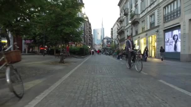 Milan Talya Circa Eptember 2016 Pov Gündüz Vakti Corso Garibaldi — Stok video