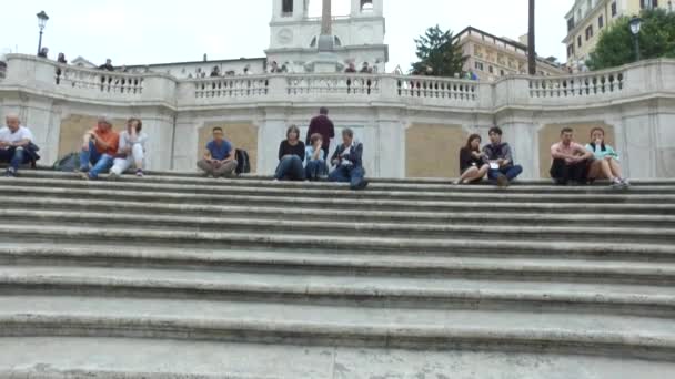 Rome Italy Circa October 2016 Panormic View Spanish Steps Scalinata — стокове відео