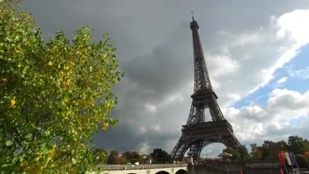 Eiffeltornet Utsikt Från Trocadero Paris Frankrike — Stockvideo