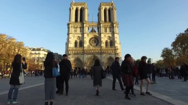 Catedral de Notre Dame Fachada em Paris — Vídeo de Stock