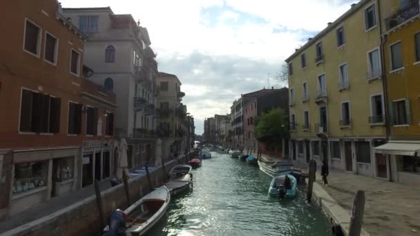 Typische Straat Van Venetië Italië — Stockvideo