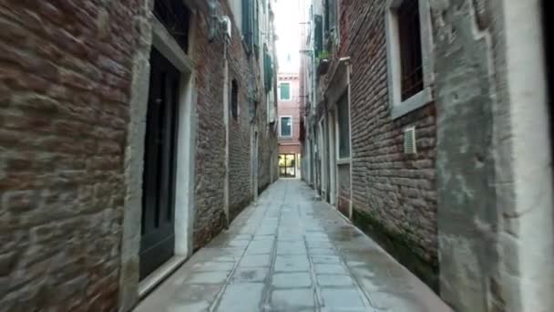 Typische Straße Von Venedig Italien — Stockvideo