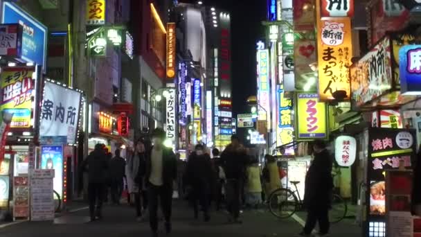 Tokyo Japan Circa 2017年3月 Pov新宿区歌舞伎町を歩く この地域は有名なナイトライフと赤信号地区です — ストック動画