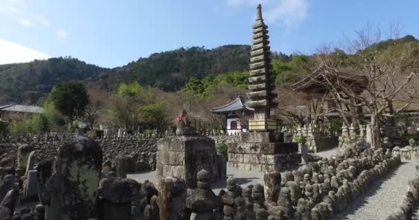 Malowniczy Widok Tombstone Arashiyama Kioto Japonia — Wideo stockowe