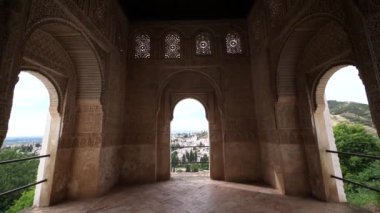 Granada, İspanya - Haziran 2018 Alhambra Sarayı müfrezesi, Endülüs 'teki UNESCO sahası.