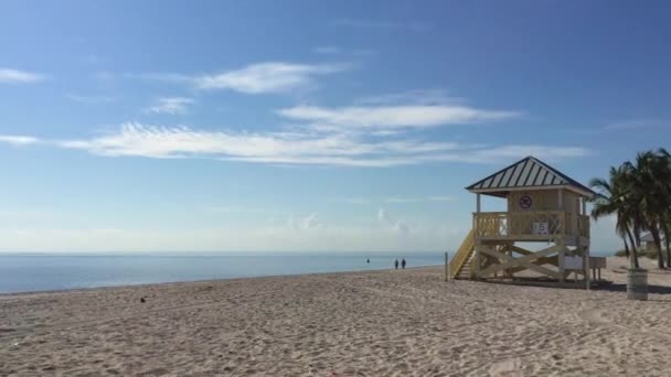 Panoramic View Beach Crandon Park Sunny Day Key Biscayne Miami — Wideo stockowe