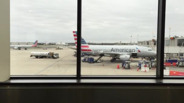 Amerikan Uluslararası Havalimanı Görüntüleri — Stok video