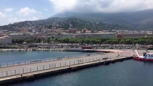 Time Lapse Bastia Harbour View Ferry — Stok Video